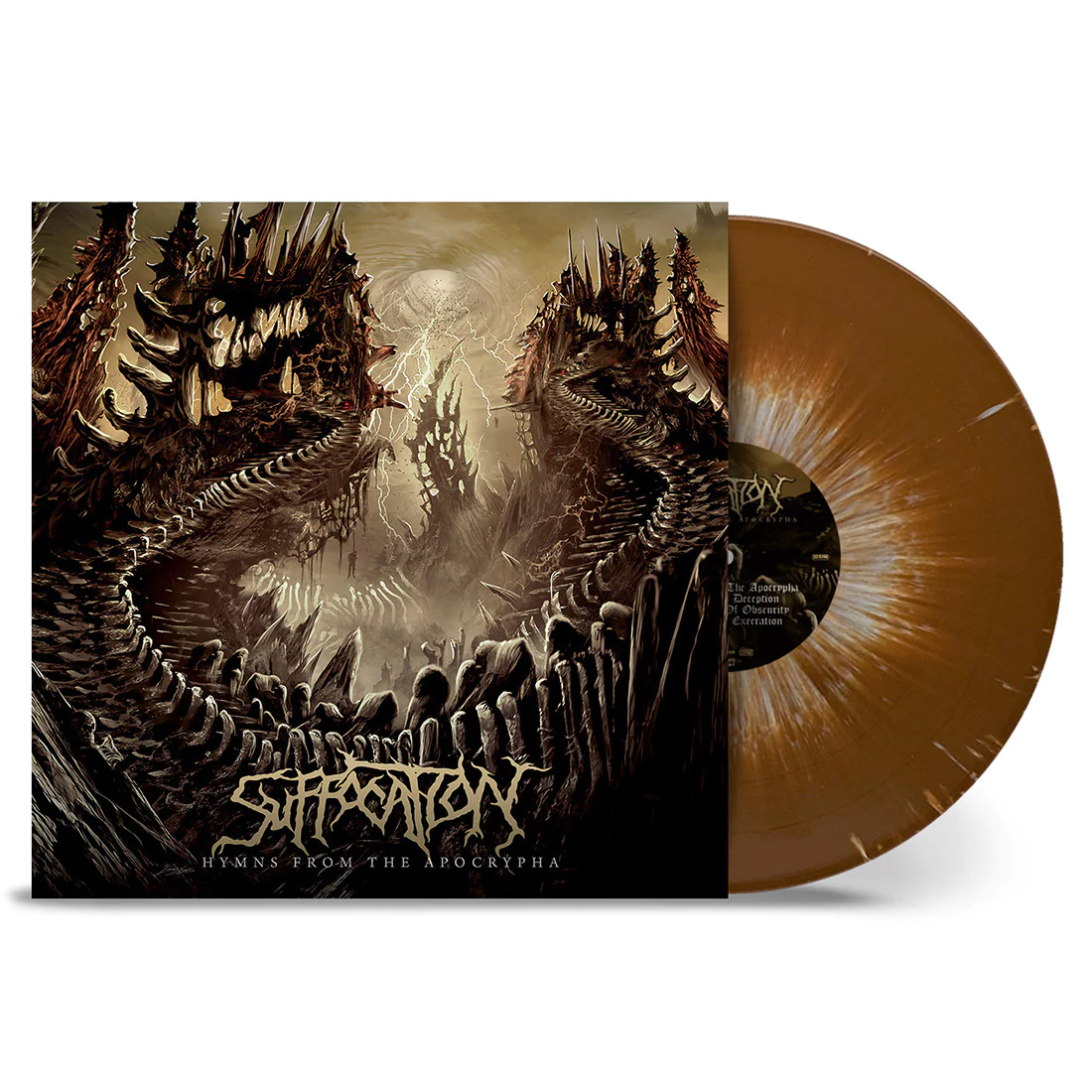 suffocation hymns from the apocrypha brown with white splatter vinyl