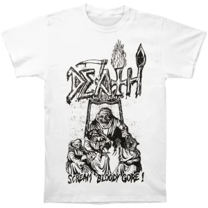 Death - Scream Bloody Gore Line Art (White)
