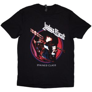 Judas Priest Unisex T-Shirt: Stained Class Album Circle (Black)