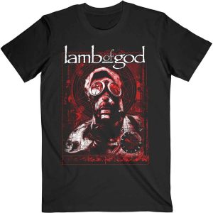 Lamb Of God Unisex T-Shirt: Gas Masks Waves (Black)