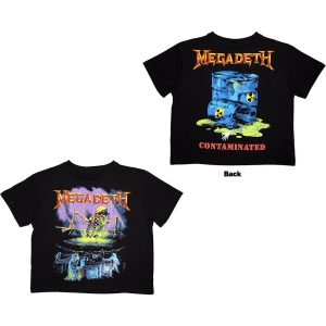 Megadeth Ladies Crop Top: Contaminated (Black) (Back Print)