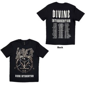 Slayer Unisex T-Shirt: Divine Intervention 2014 Dates (Black) (Back Print & Ex-Tour)