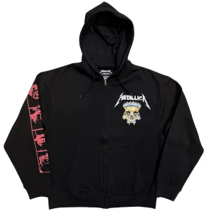 Metallica Unisex Zipped Hoodie: In Vertigo (Black) (Back Print)