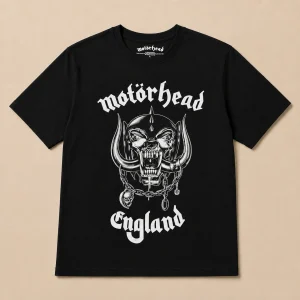 Motorhead Unisex T-Shirt: England (Black) (Back Print)