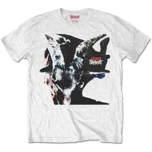 Slipknot Unisex T-Shirt: Iowa Goat Shadow (White) (Back Print)